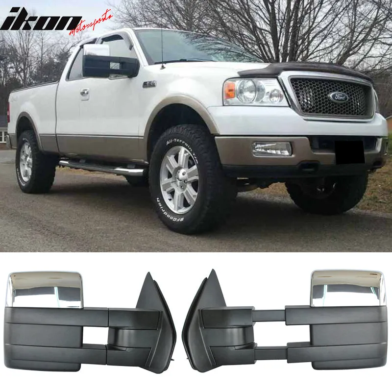 2009-2014 F150 Tow Mirrors Power Heated Turn Signalddle Light Chrome