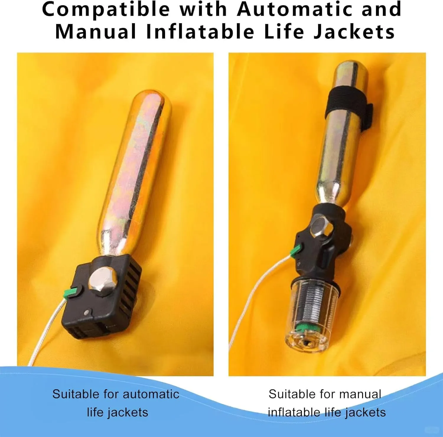 24 Gram Co2 Cartridge for Life Vest, Co2 Cartridges PFD Rearming Kit, Metal Co2 Cartridge for Auto/Manual Inflating Life Jacket, Used for Fishing, Surfing, Boating, Sea