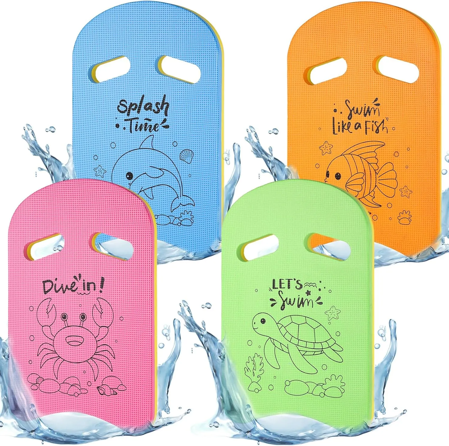 4 Pack Swim Kickboard for Kids Cute Swimming Training Kick Board Funny Training Aid Float Swimming Pool Exercise Equipments for Beginning Swimmers
