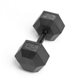 45lb Virgin Rubber Hex Dumbbell Low Odour SDVR-45