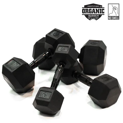 45lb Virgin Rubber Hex Dumbbell Low Odour SDVR-45