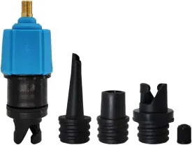 Air Valve Converter Inflatable Pump Multifunction Valve Adapter with 4 Nozzles for Kayak Stand Up Paddle Board Blue, Pool Paddleboard Accessories