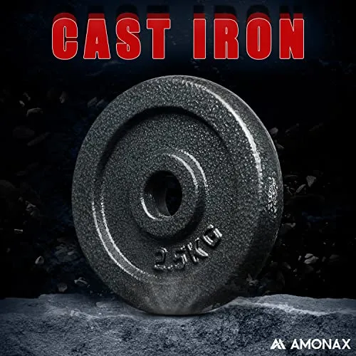 Amonax 20kg Cast Iron Adjustable Dumbbells Weight Set, Barbell Set Men Women, Strength Training Equipment Home Gym Fitness, Dumbell Pair Hand Weight, Bar Bells Free Weights for Weight Lifting