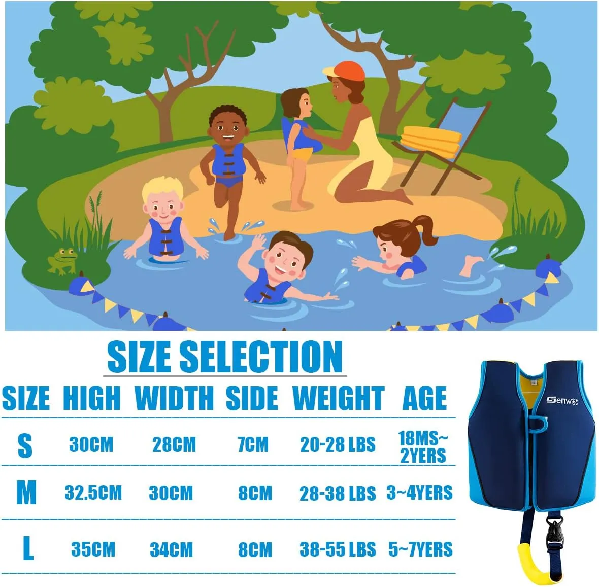 Baby Girl Swim Vest Toddler Swim Vest for Age 18 Months - 2 Years Baby Toddler Fit 20-28 lbs
