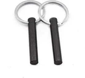 bayite Survival Drilled Ferrocerium Flint Fire Starter Rod with Keychain Ring 2 Inch Pack of 2