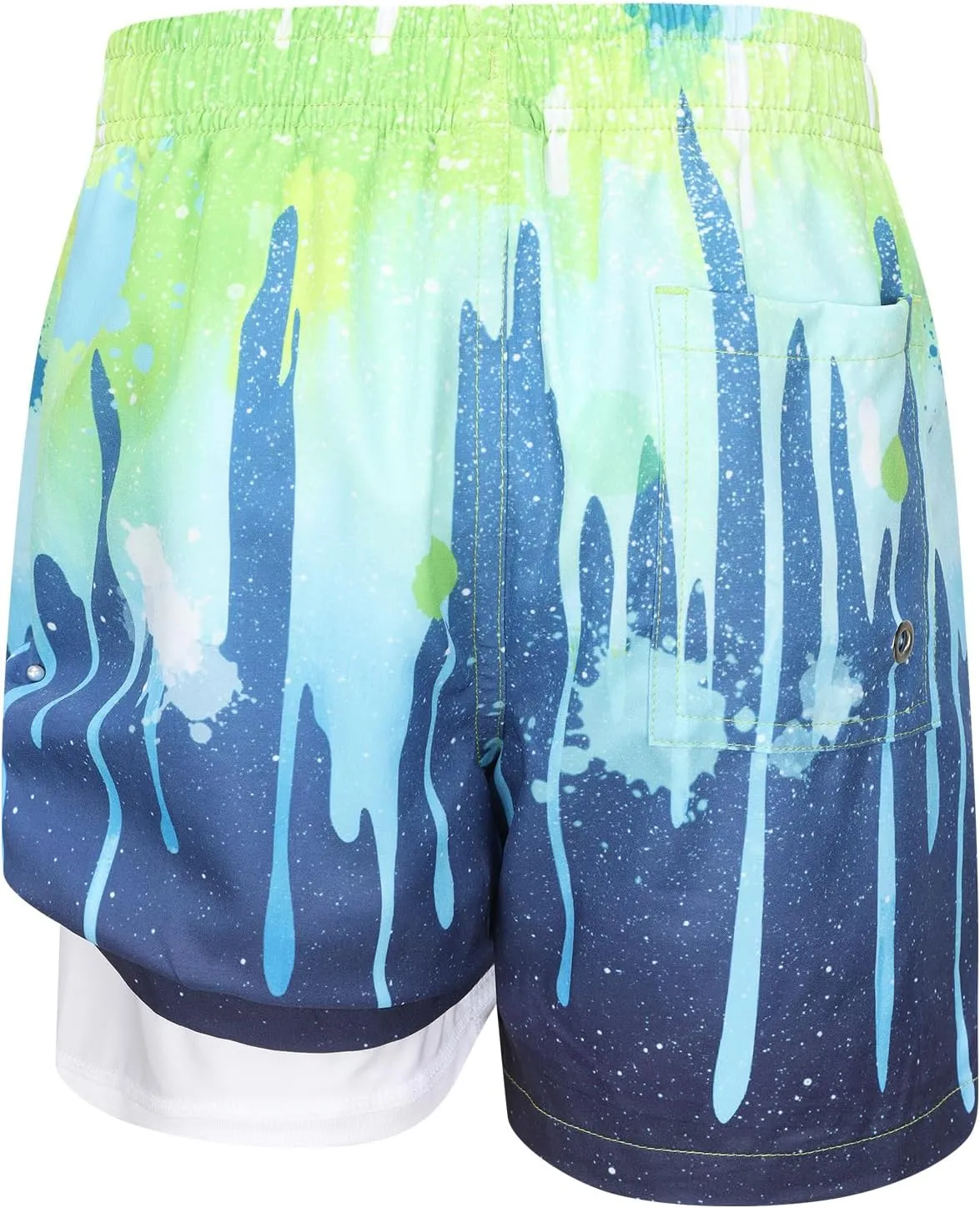 Boys Swim Trunks with Compression Liner Swim Shorts for Kids Boys Quick Dry Beach Shorts Swimwear 3-16 Years