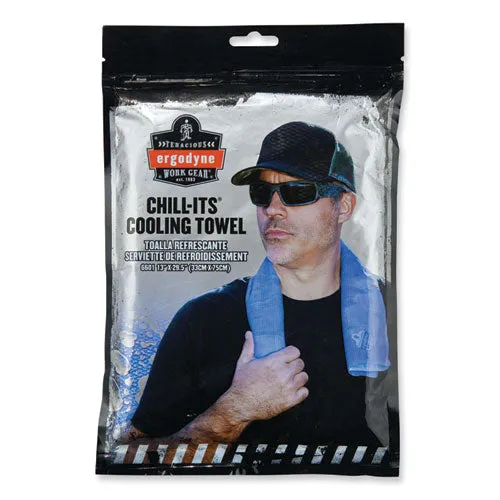 Chill-its 6601 Economy Evaporative Pva Cooling Towel, 29.5 X 13, One Size Fits Most, Pva, Blue, Ships In 1-3 Business Days