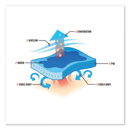 Chill-its 6601 Economy Evaporative Pva Cooling Towel, 29.5 X 13, One Size Fits Most, Pva, Blue, Ships In 1-3 Business Days