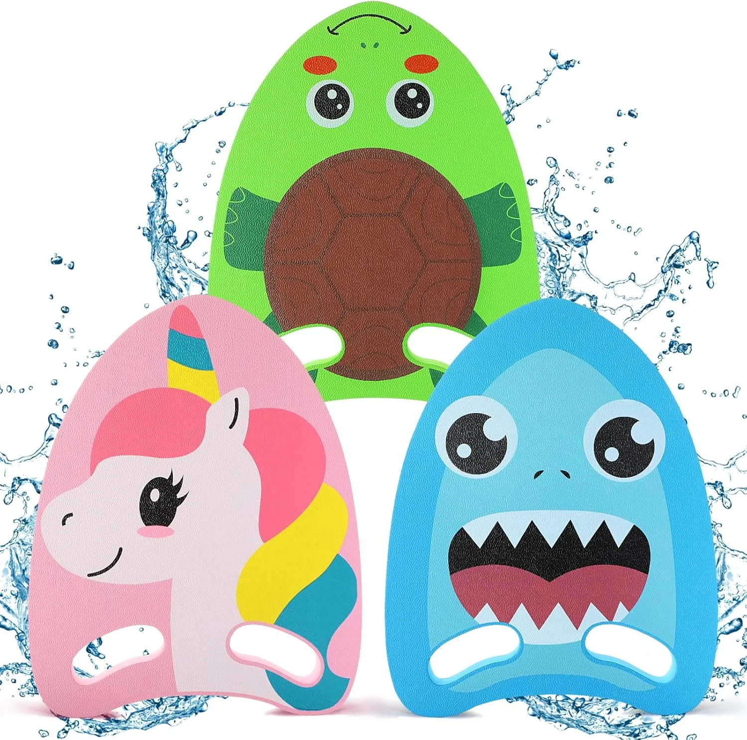 Cute Swimming Aid Kickboard - Swim Training Auxiliary Board, with Handrail Holes, for Beginners Children Practising Summer Pool Party