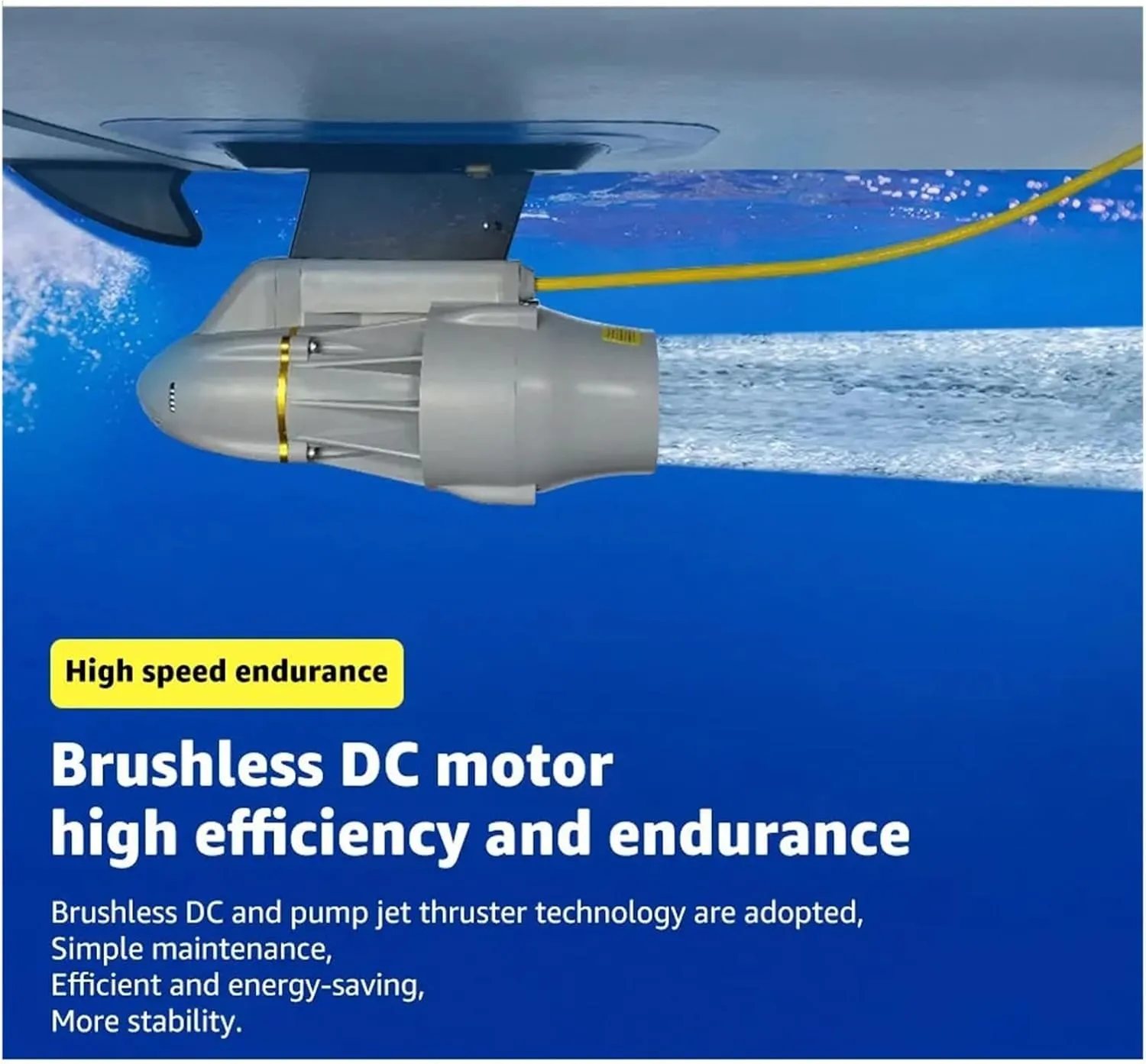 Electric Power Fin with Battery Case, Underwater Thruster Brushless Motor for SUP, Surf, Kayak, Stand Up, Paddle Board DC 12V 24V for Inflatable,Paddle Boards,Fishing Boats