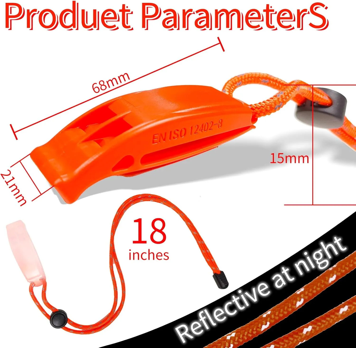Emergency Whistles| Whistles for Adults Emergency with Adjustable Reflective Lanyard|120DB Sound Power for Kayak|Life Jacket|Boating|Fishing Boat|Camping|Hiking|Hunting|