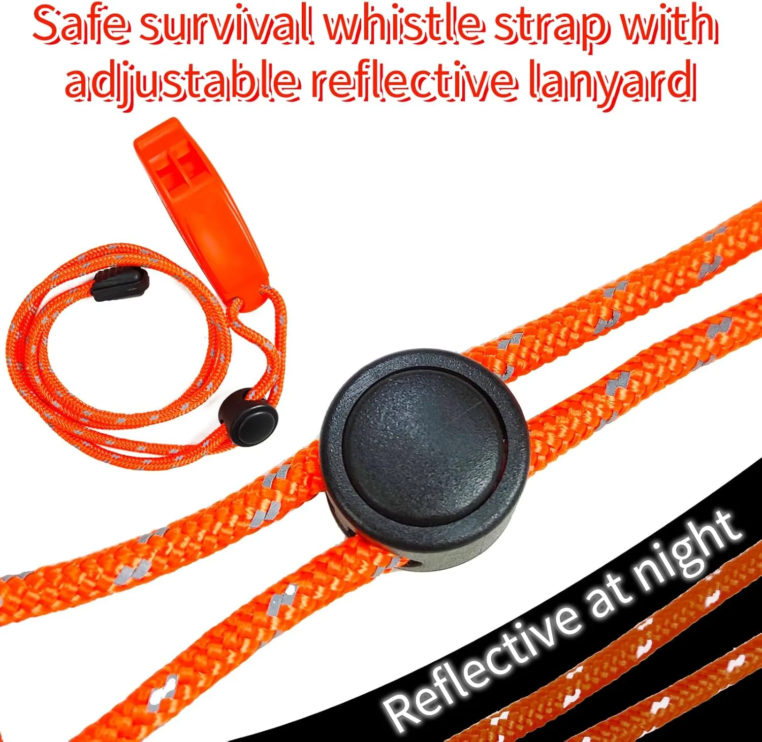 Emergency Whistles| Whistles for Adults Emergency with Adjustable Reflective Lanyard|120DB Sound Power for Kayak|Life Jacket|Boating|Fishing Boat|Camping|Hiking|Hunting|