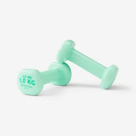 Fitness 1 kg Dumbbells Twin-Pack - Green