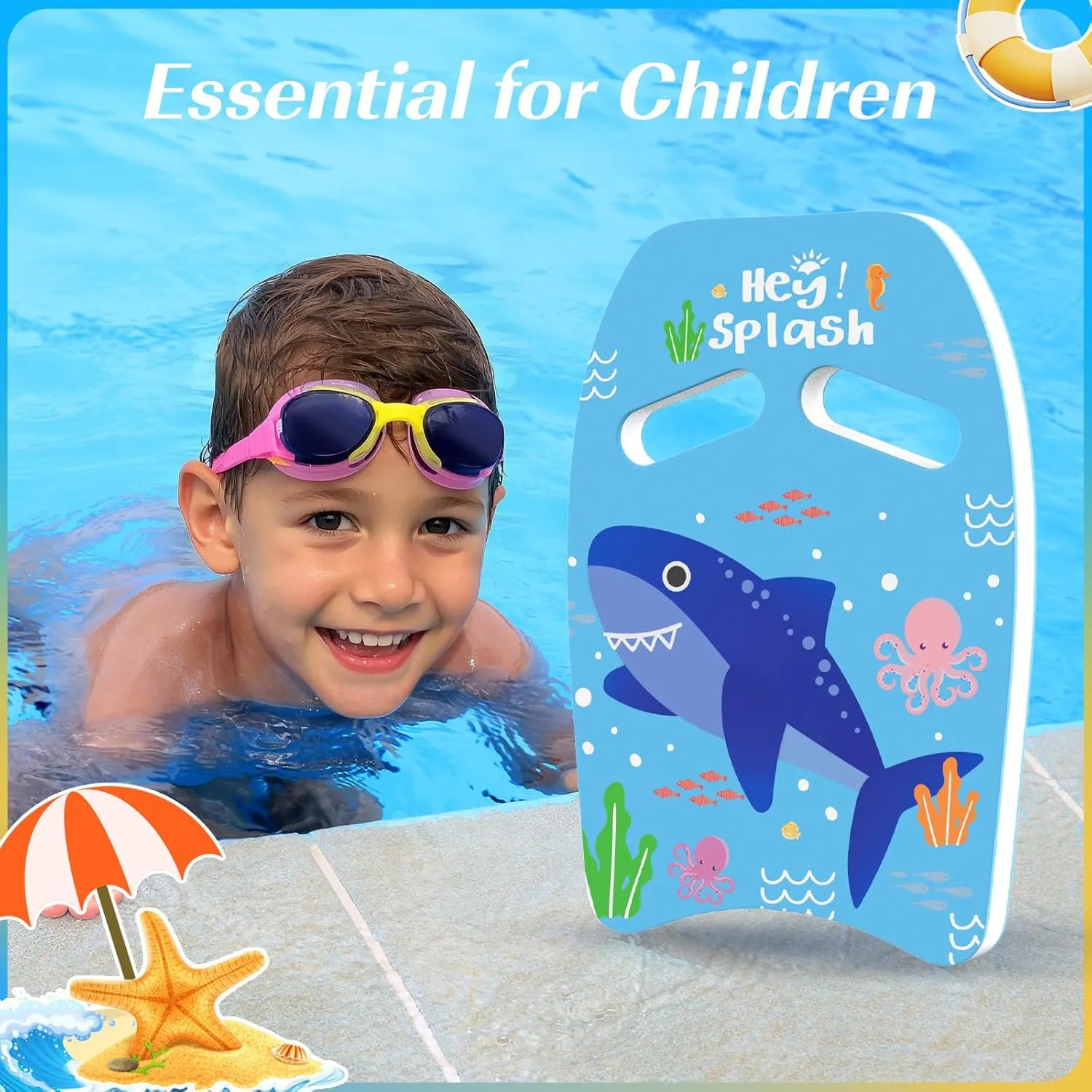 HeySplash Swim Kickboard for Kids, Swimming Kickboard Cute Pattern Swim Training Aid for Children, Pool Exercise Equipments for Beginning Swimmers Safety Swim Board Auxiliary