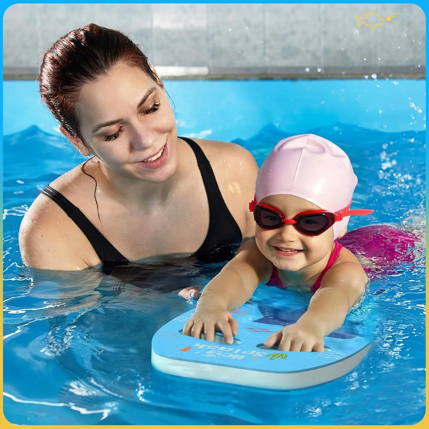 HeySplash Swim Kickboard for Kids, Swimming Kickboard Cute Pattern Swim Training Aid for Children, Pool Exercise Equipments for Beginning Swimmers Safety Swim Board Auxiliary