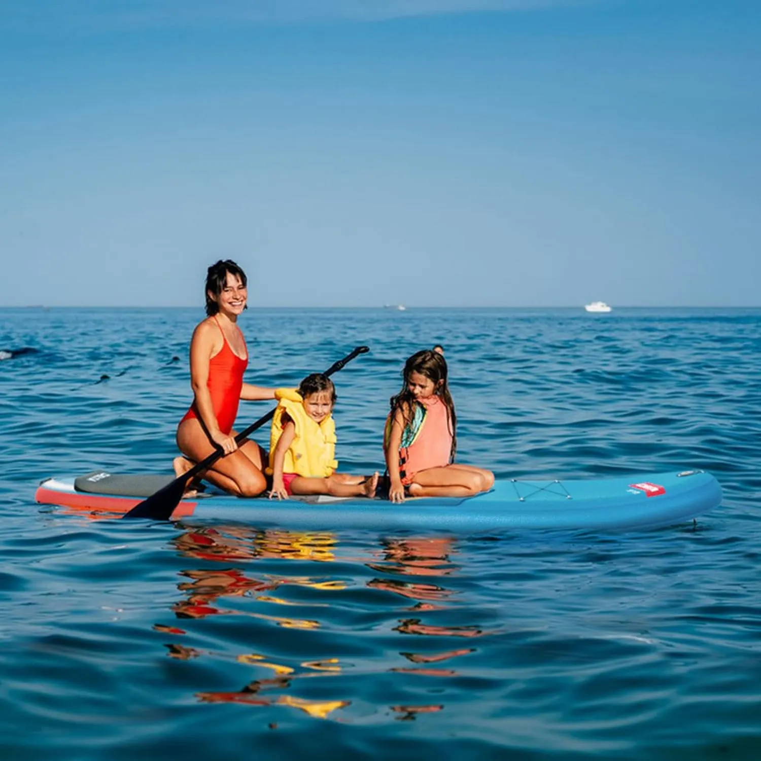 Inflatable Stand Up Paddle Board with SUP Accessories & Backpack. Paddle Boards for Adults. Non-Slip Deck, Wide Stance, Bottom Fin, Double Action Pump.
