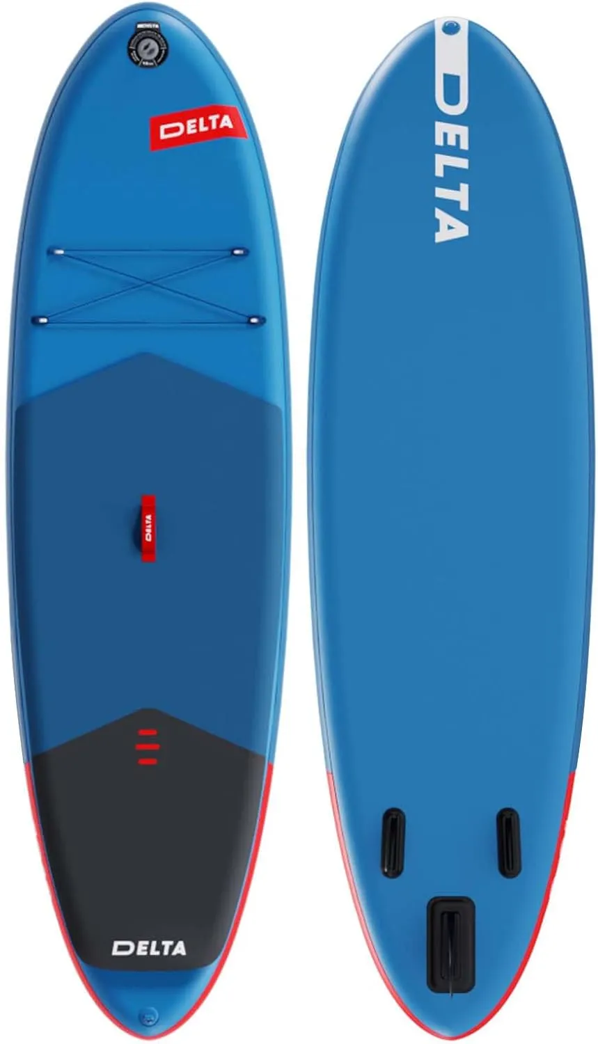 Inflatable Stand Up Paddle Board with SUP Accessories & Backpack. Paddle Boards for Adults. Non-Slip Deck, Wide Stance, Bottom Fin, Double Action Pump.