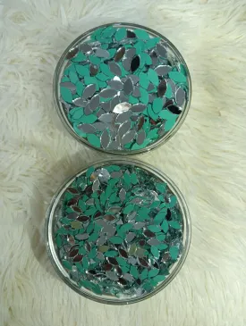 KUMISHRI Mirrors for Craft Work110 Medium and 220 Small Size Shapes Total 330 -Combo of 2 (KastiPan Shape)