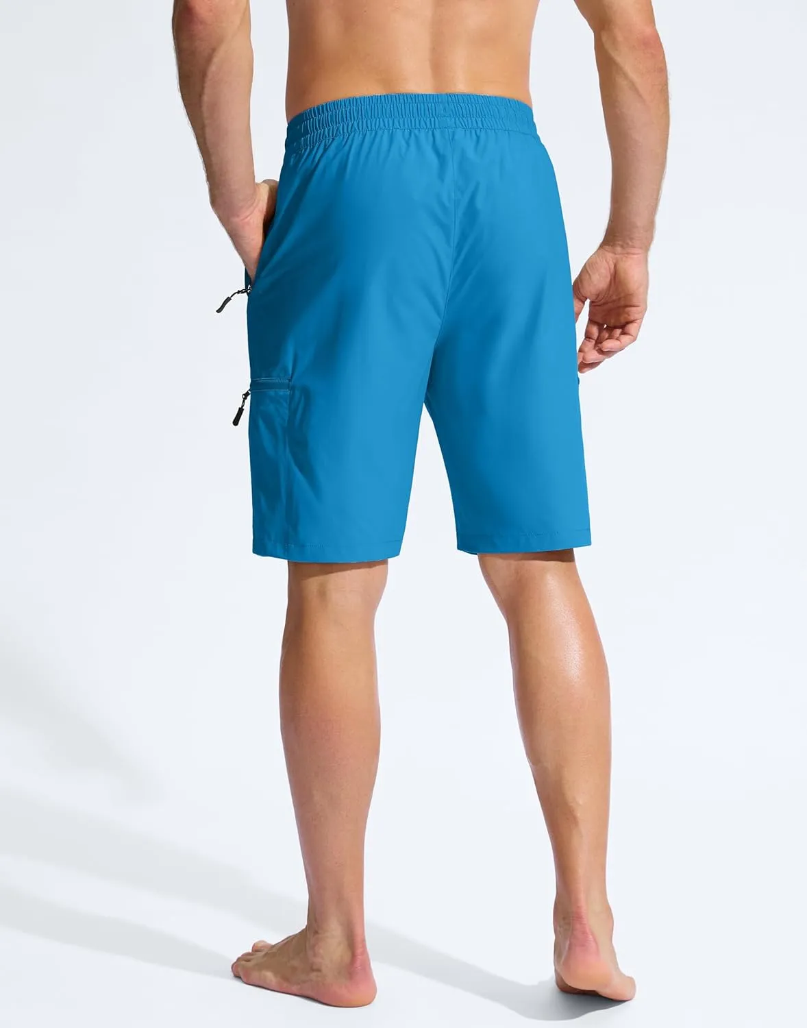 Men's Swim Trunks 9" Quick Dry Beach Shorts with 4 Zipper Pockets Board Shorts Bathing Suit Men - No Mesh Liner