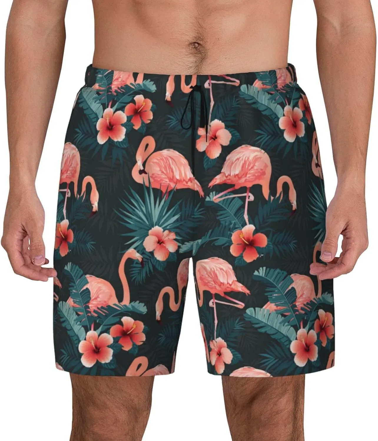 Mens Swim Trunks with Compression Liner Quick Dry Men's Swimming Shorts Beach Board Shorts Swimwear Bathing Suits