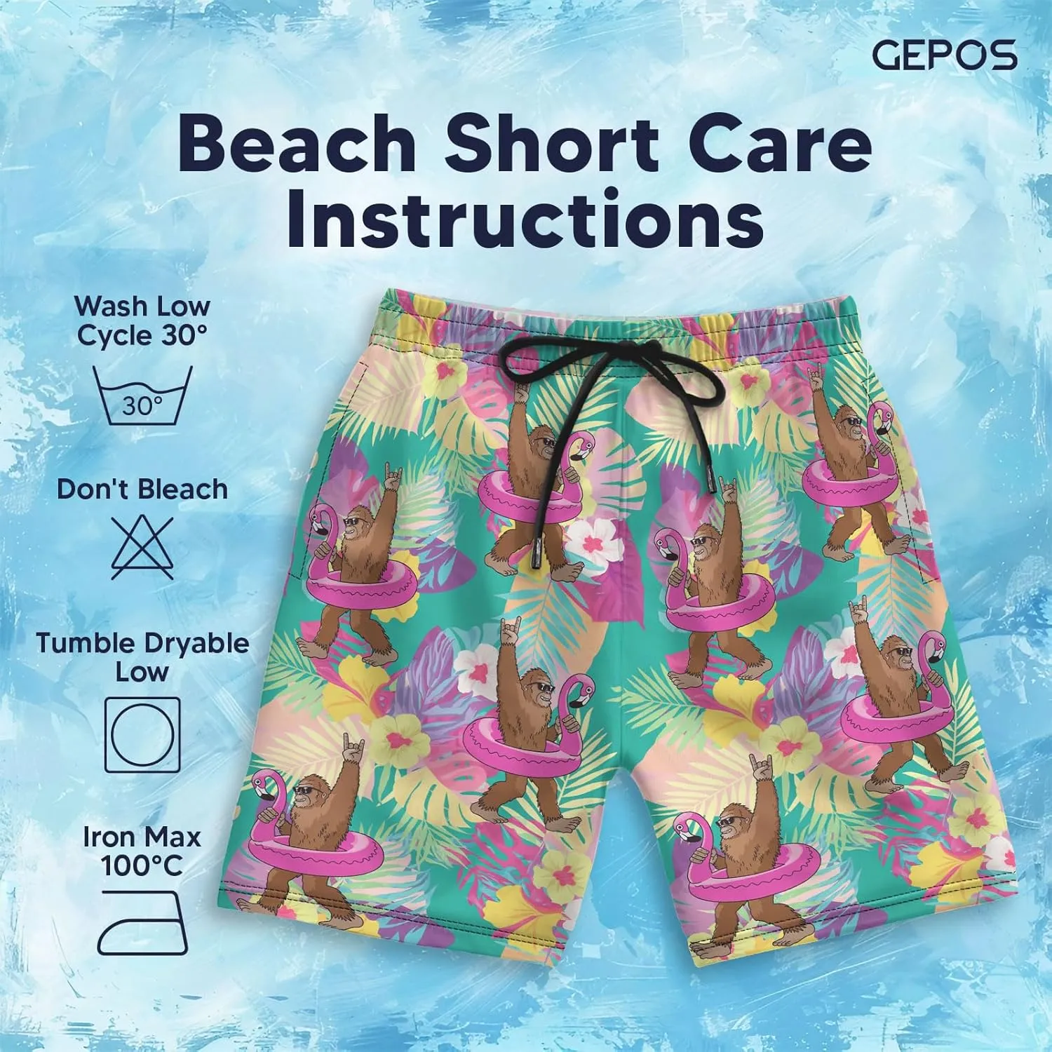Men's Swim Trunks with Funny Print Quick Dry Swimsuits Beach Shorts with Pockets Summer Gifts