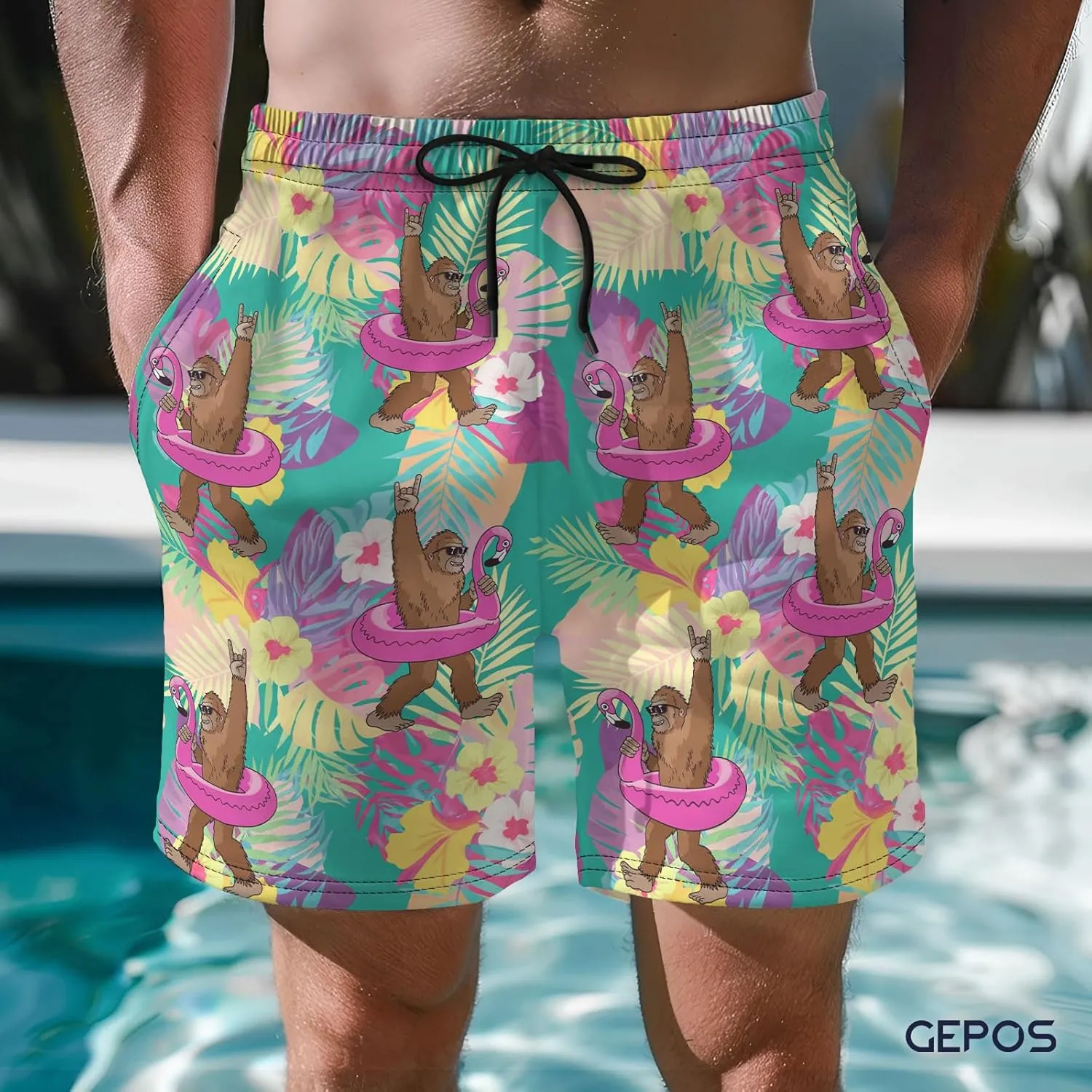 Men's Swim Trunks with Funny Print Quick Dry Swimsuits Beach Shorts with Pockets Summer Gifts