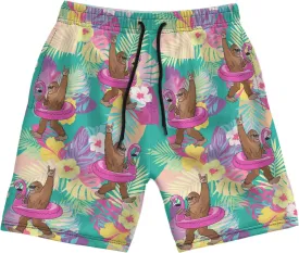 Men's Swim Trunks with Funny Print Quick Dry Swimsuits Beach Shorts with Pockets Summer Gifts