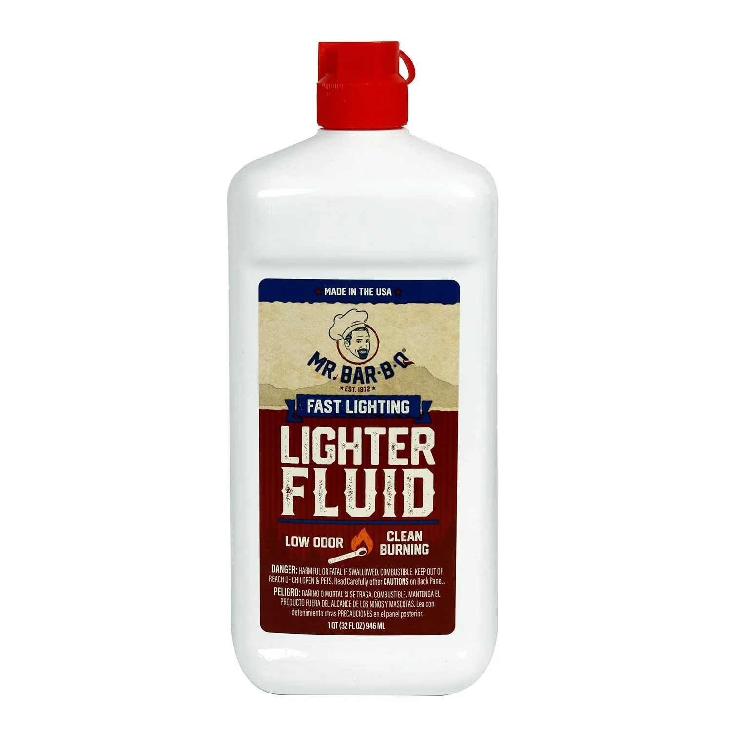 Mr Bar-B-Q Fast Lighting Lighter Fluid Low Odor Clean Burning For Charcoal 1 QT