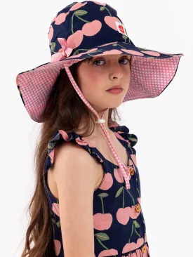 Navy Cherry Chloe Ponytail Hat