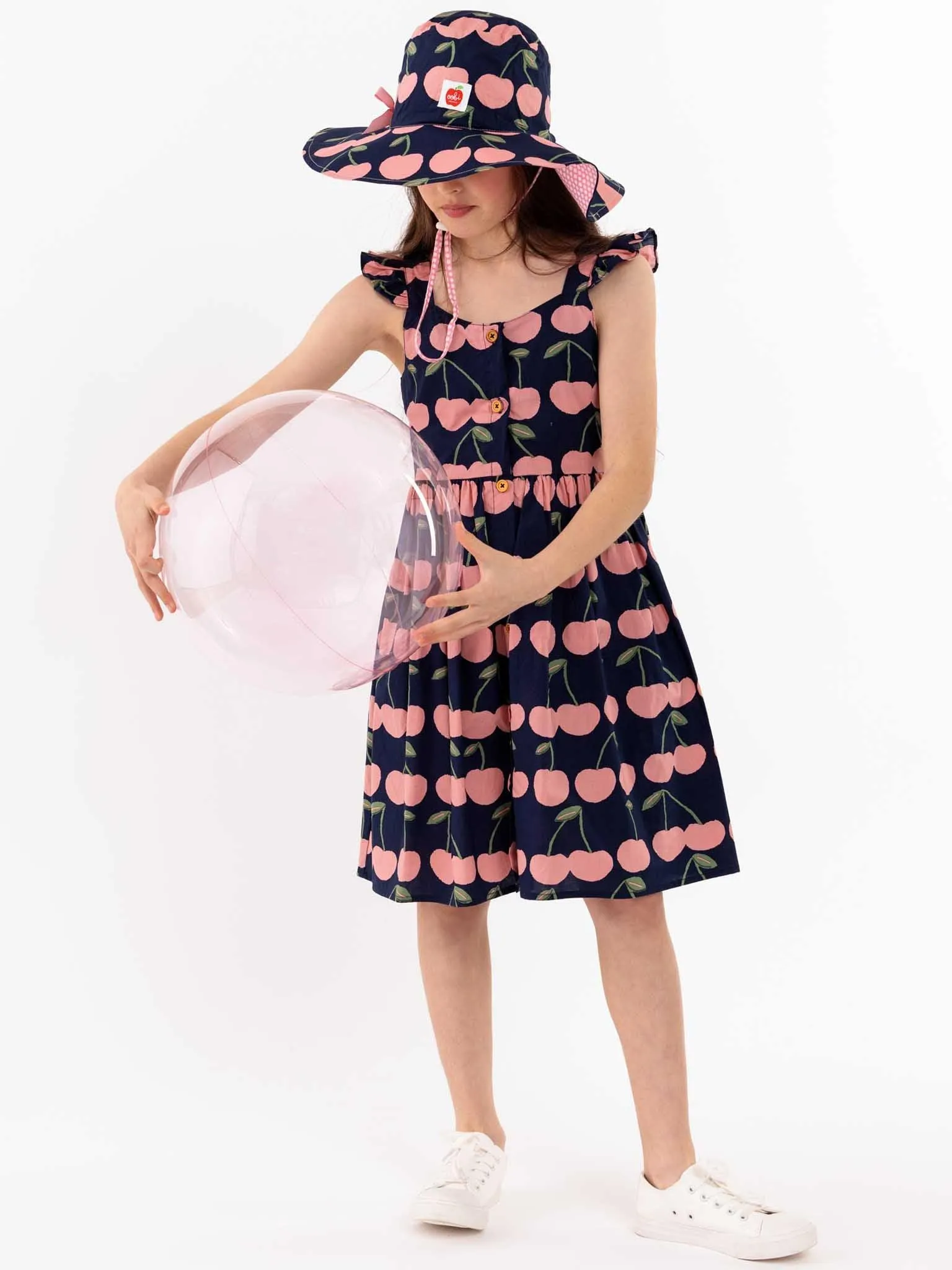 Navy Cherry Chloe Ponytail Hat
