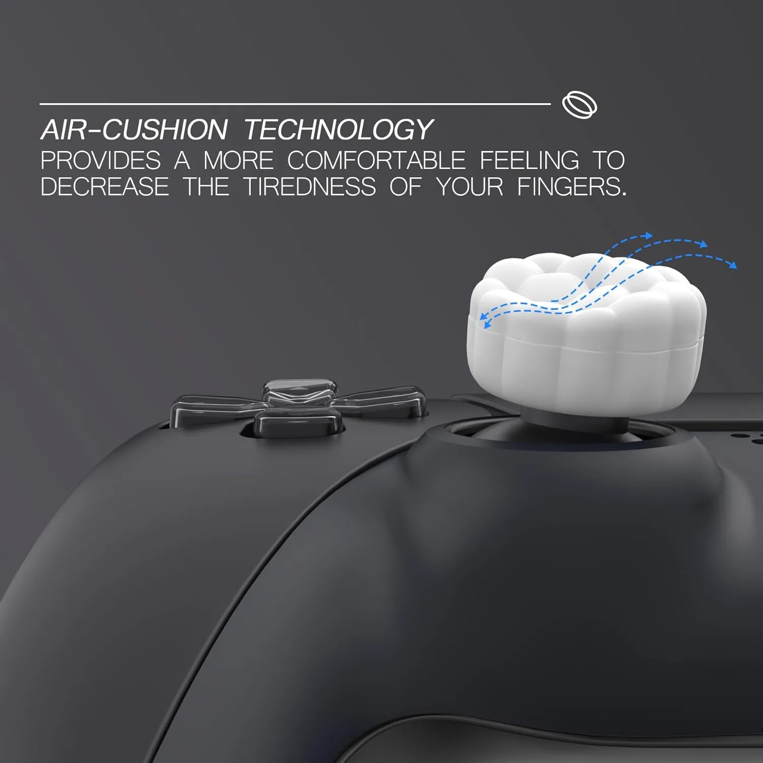 PlayVital Thumbs Cushion Caps Thumb Grips for ps5/ps4, Thumbstick Grip Cover Joystick Caps for Xbox Series X/S, Xbox One, Elite Series 2, Switch Pro Controller - Puff Cloud Texture Design White