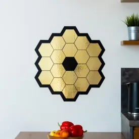 Space Telescope Mirrors Wall Sticker - Elegant Gold Chrome Vinyl Decal for Room Decor