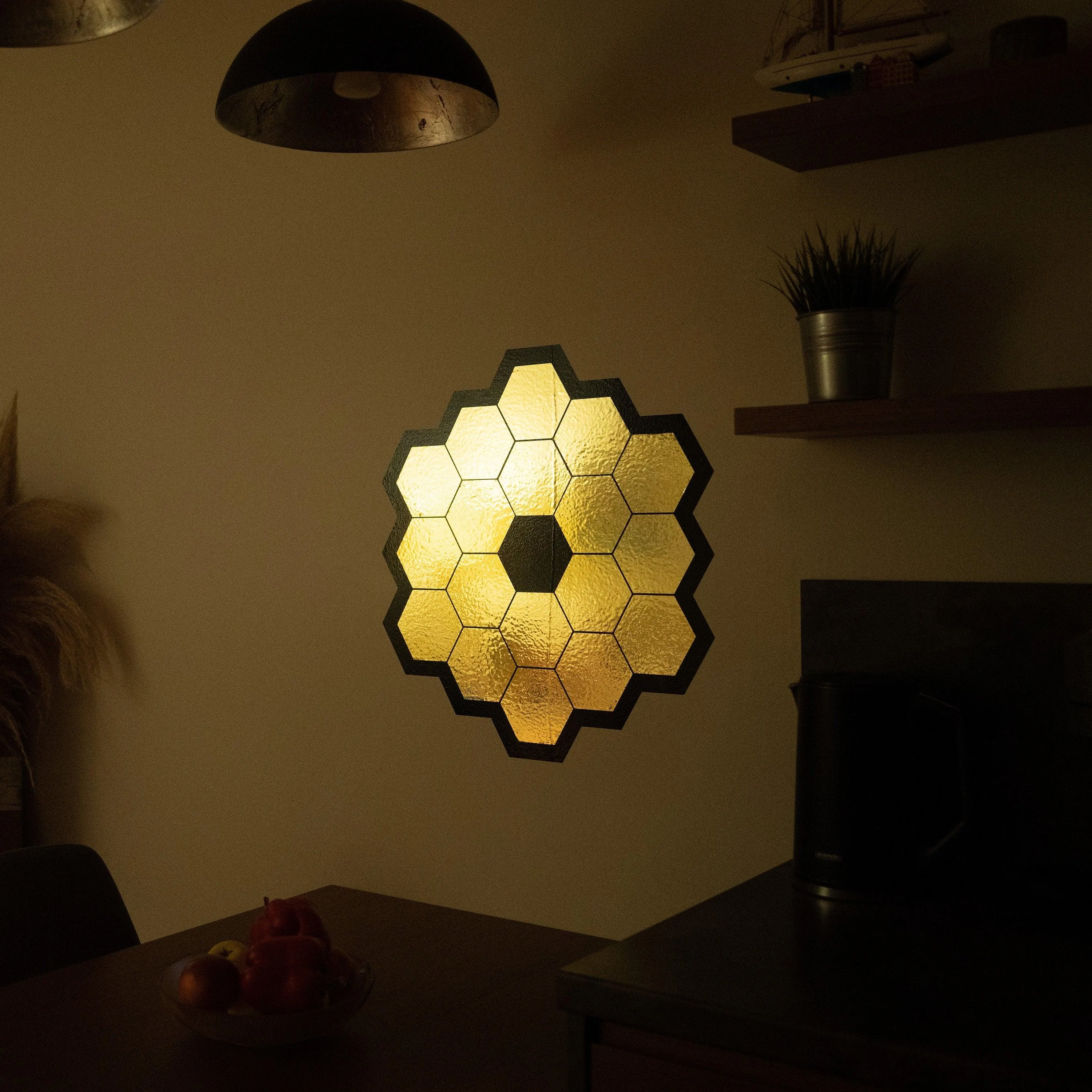Space Telescope Mirrors Wall Sticker - Elegant Gold Chrome Vinyl Decal for Room Decor