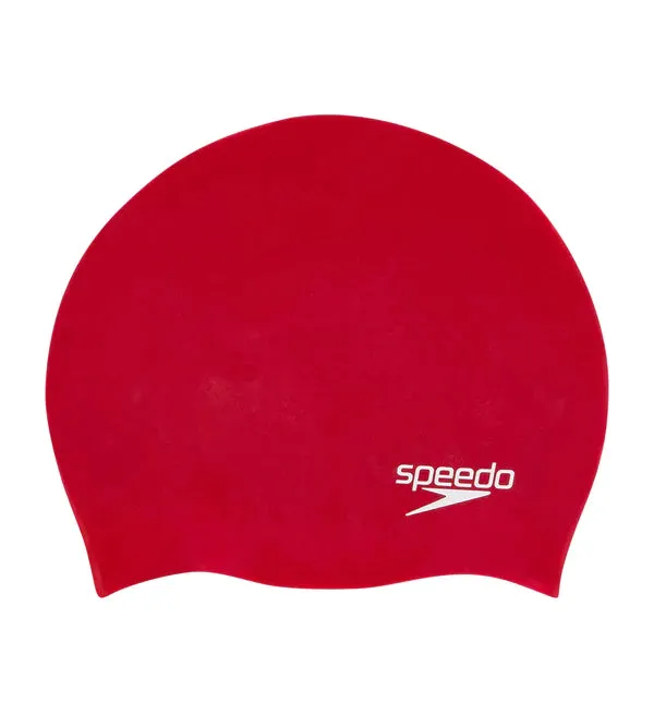 Speedo Unisex Junior Moulded Silicone Swim Caps (Red)