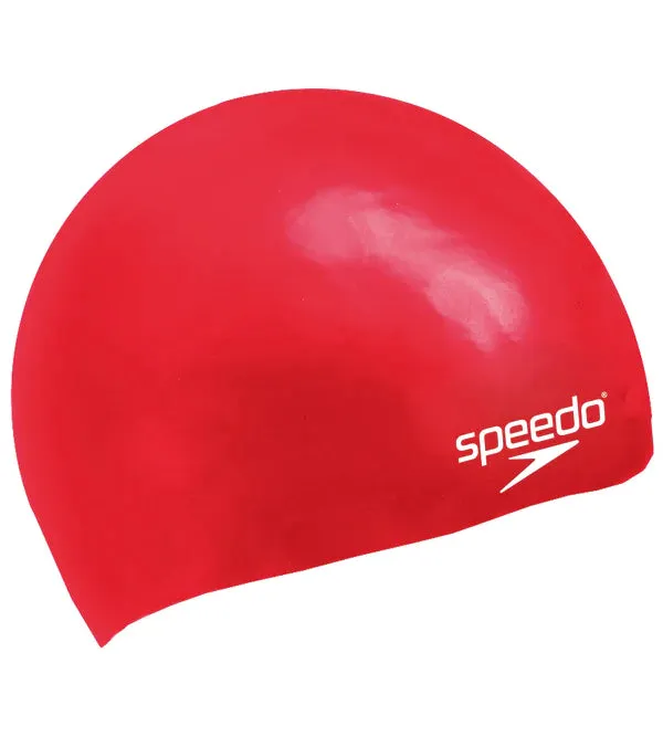 Speedo Unisex Junior Moulded Silicone Swim Caps (Red)