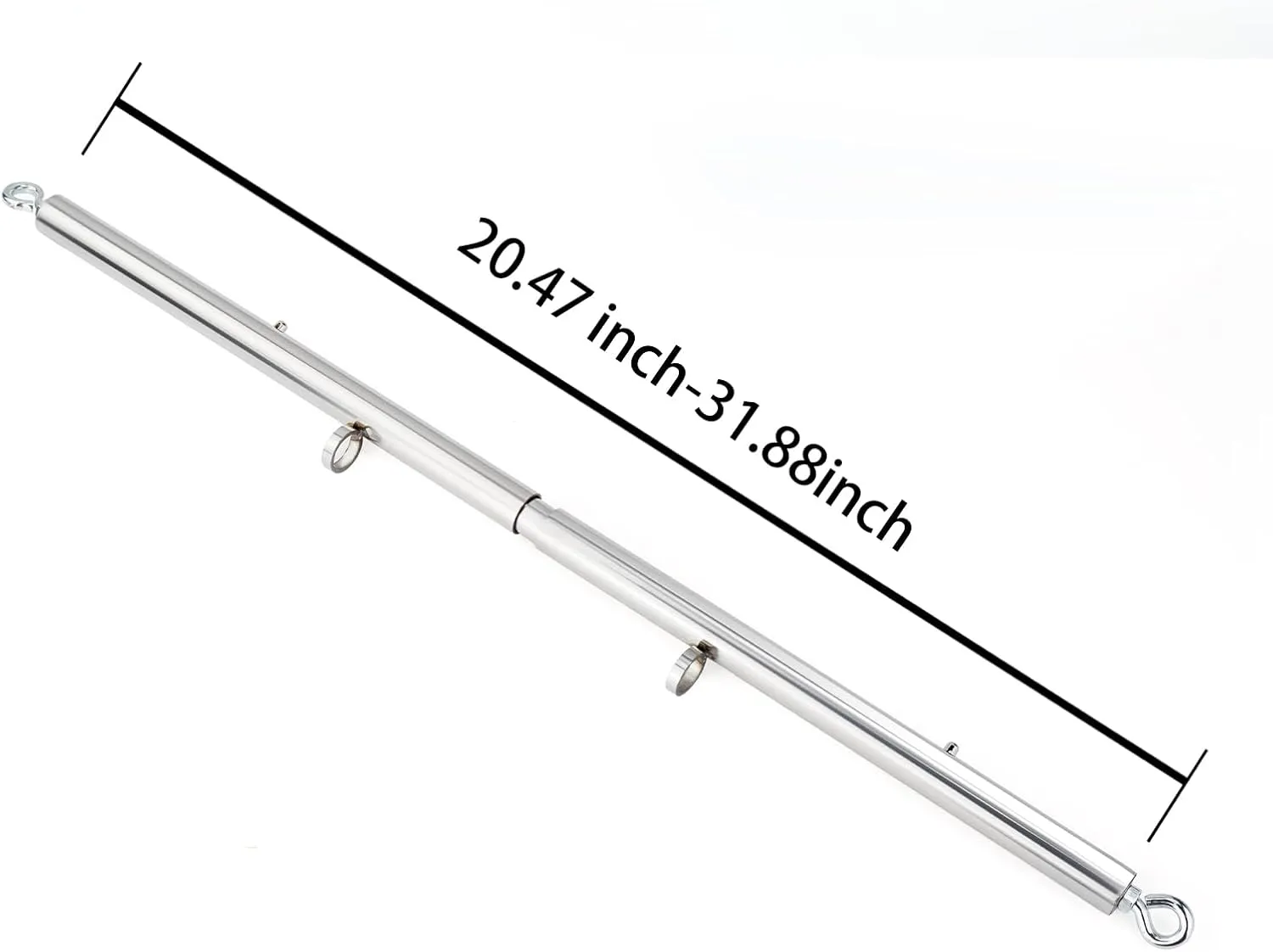 Spreader Bar Heavy Duty Stainless Steel Expandable Silver Bar Home Gym with 4pcs PU Purple Adjustable Strap,Sports Aid Training Fitness Gear Pilates Aid Kit,Yoga Set