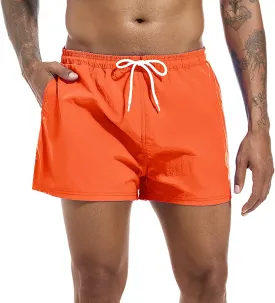 Swim Trunks Mens 3 Inch Mesh Liner Men's Swimwear Bathing Suit Short Swimming Trunks for Men Beach Shorts