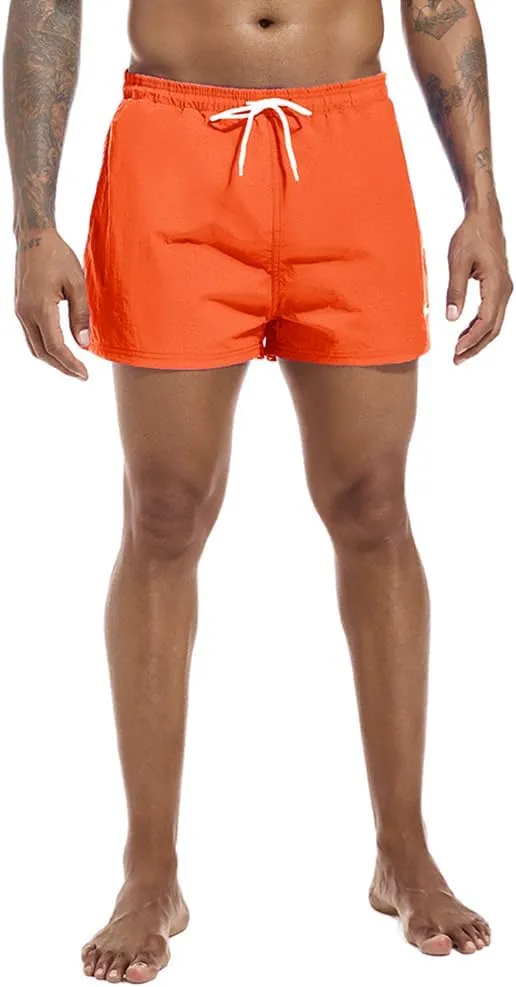 Swim Trunks Mens 3 Inch Mesh Liner Men's Swimwear Bathing Suit Short Swimming Trunks for Men Beach Shorts