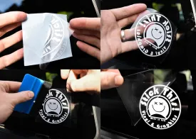 Tiny Human On Board Decal Baby on Board | Made in USA by Stick This! | Sticker for Car or Truck Windows, Laptop, Water Bottle, Tablets etc. | 5" x 4.75" | (White, 1)