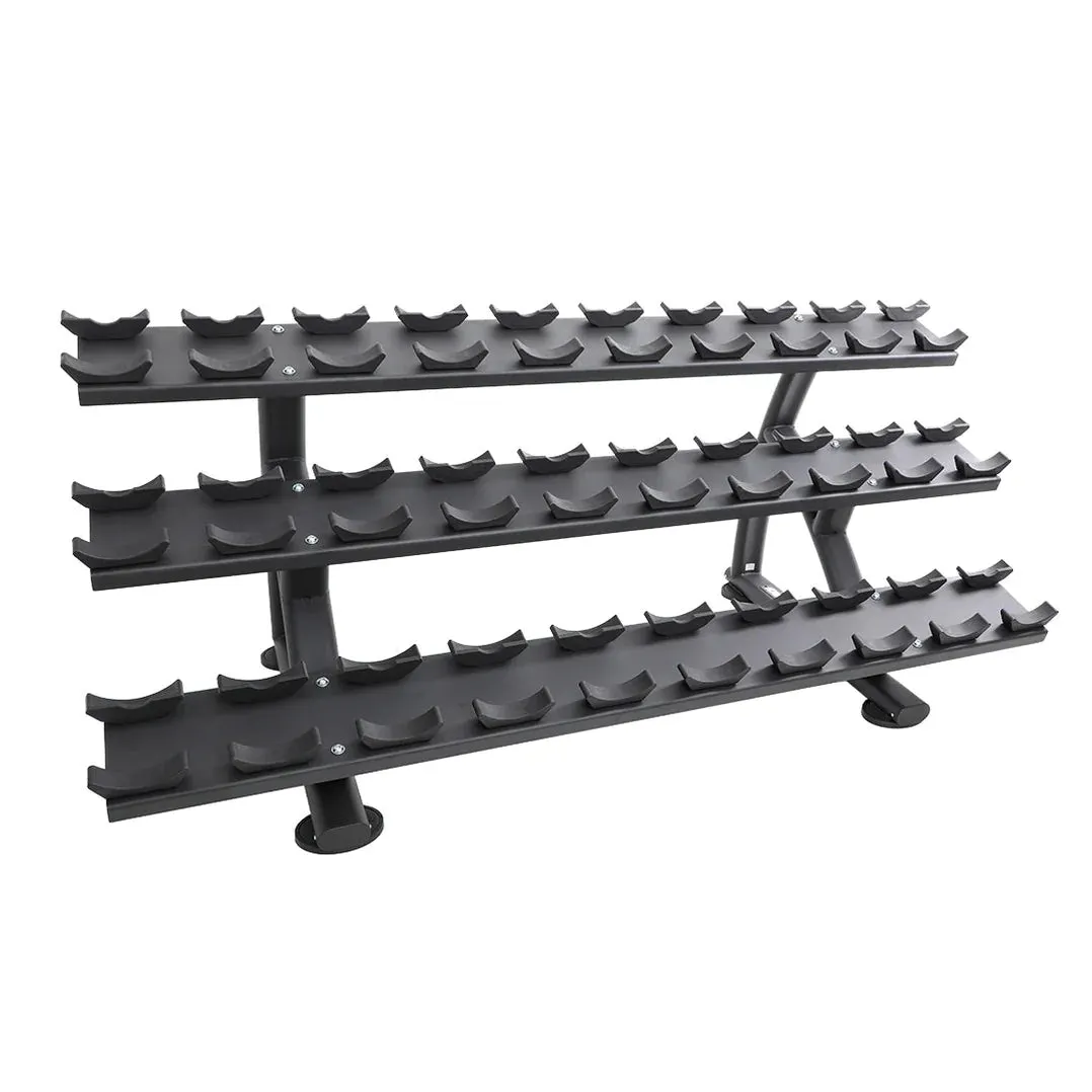 TKO 10-Sided Rubber Dumbbell Set With Rack