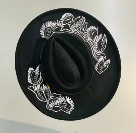 Vegan Felt Hat - XL Brim - Venus Fly Traps