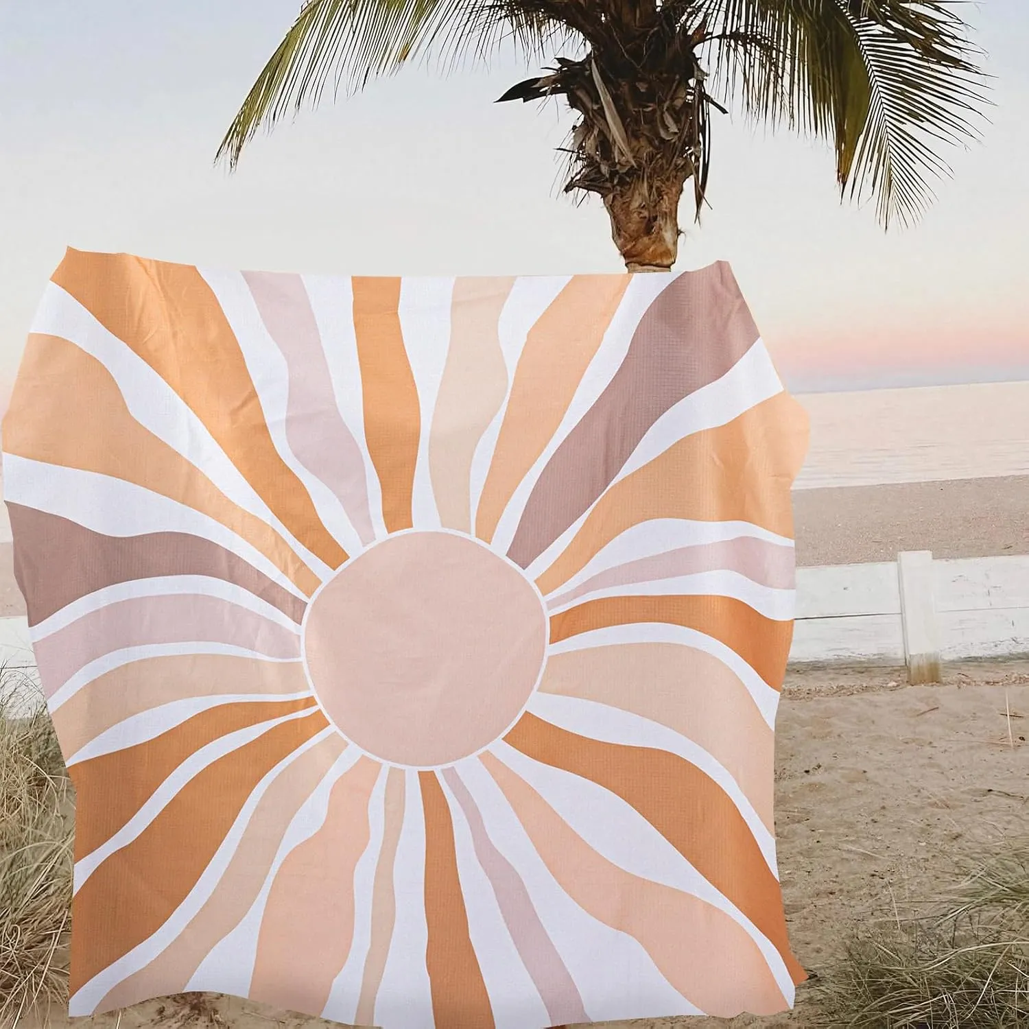 Waterproof Sandproof Beach Blanket, 78" x 86" Large Beach Mat for 2-4 Adults, Lightweight Polyester Outdoor Picnic Blanket for Travel, Camping, Hiking, Beach Essentials for Vacation