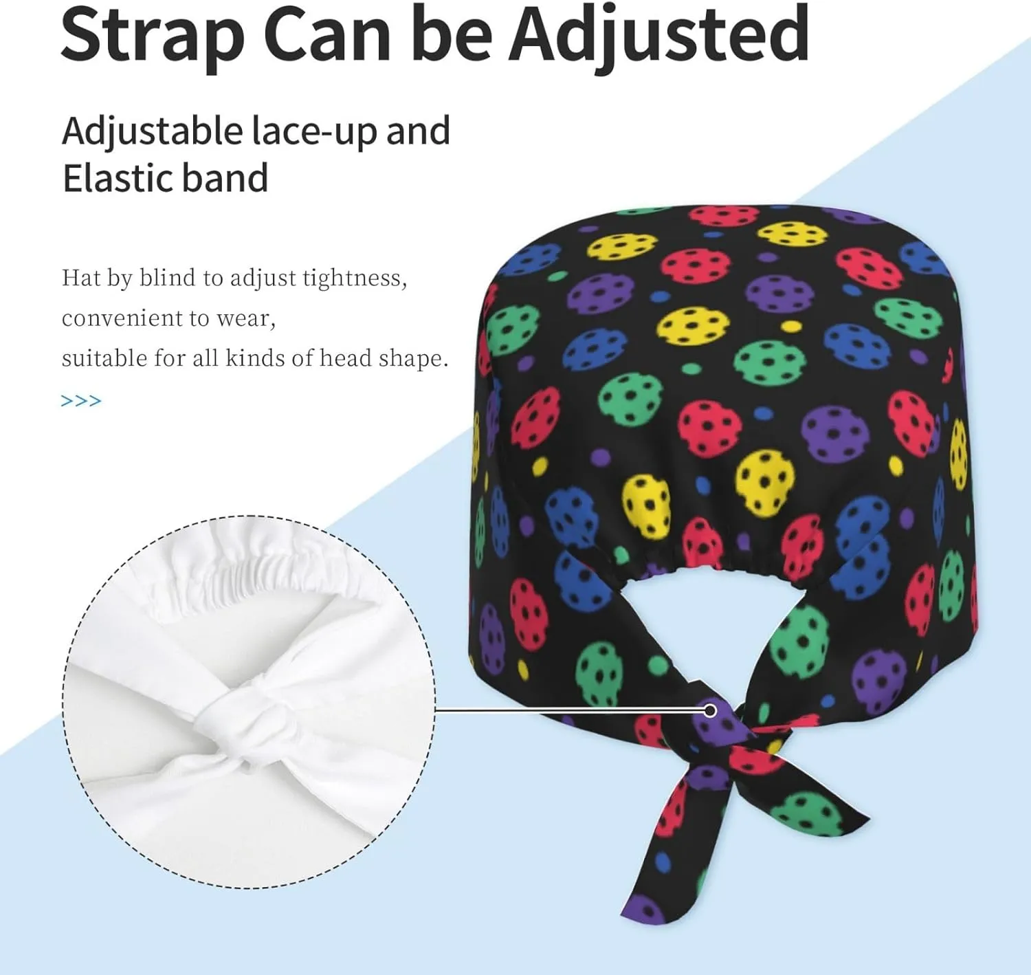 Working Cap Scrub Cap with Sweatband Adjustable Unisex Women Tie Back Hat Nurse Surgical Caps