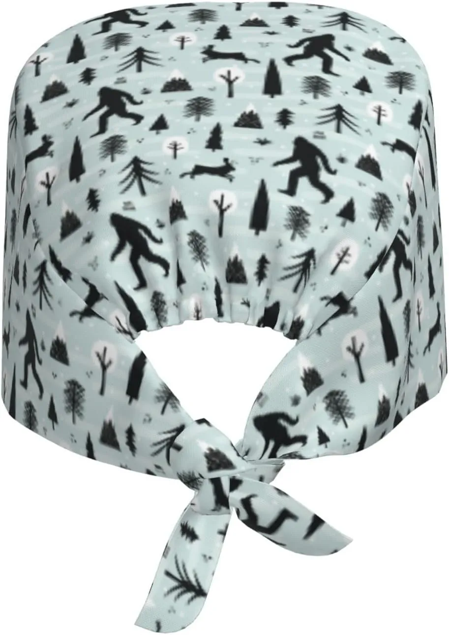 Working Cap Scrub Cap with Sweatband Adjustable Unisex Women Tie Back Hat Nurse Surgical Caps